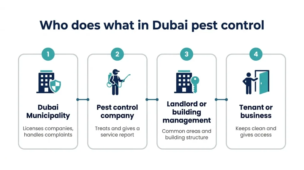 Who is responsible for pest control in Dubai: Municipality, company, landlord and tenant