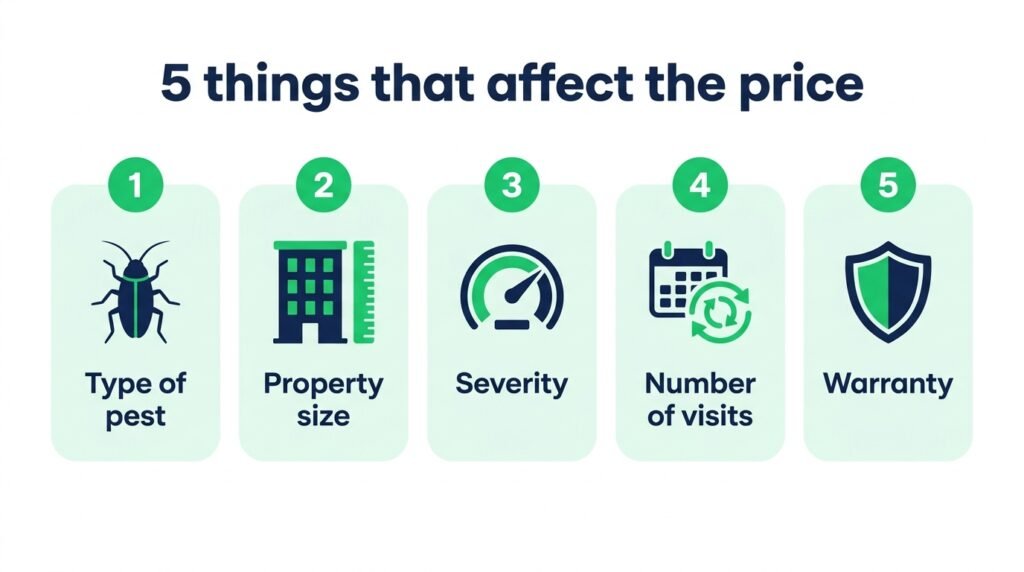 What affects pest control prices in Sharjah