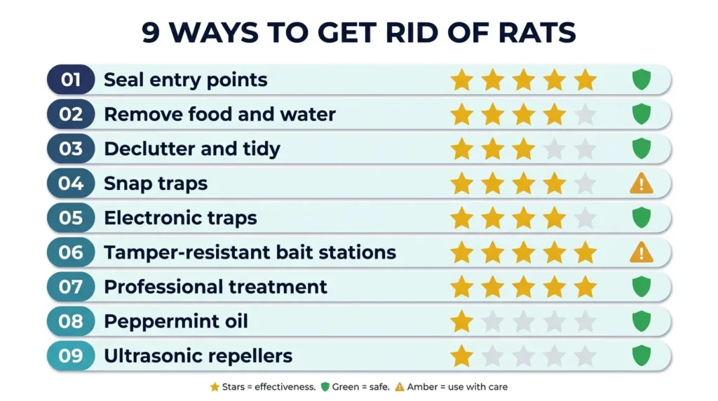 9 methods to get rid of rats in the house, compared