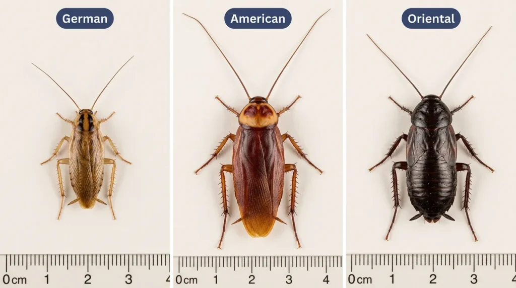 Types of cockroaches in the UAE: German, American and Oriental