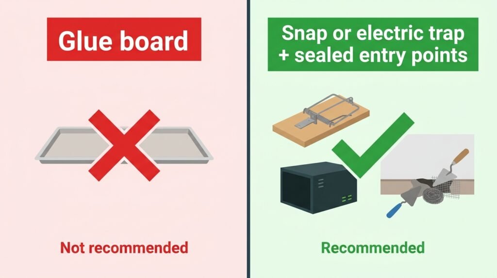 Why rat glue traps are not recommended and what to use instead
