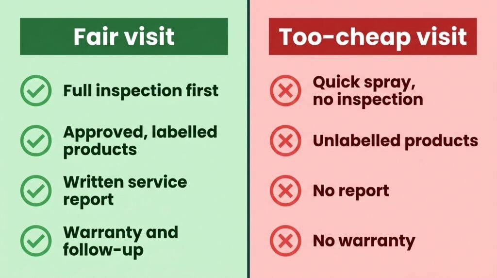 What a fair pest control price includes in Sharjah