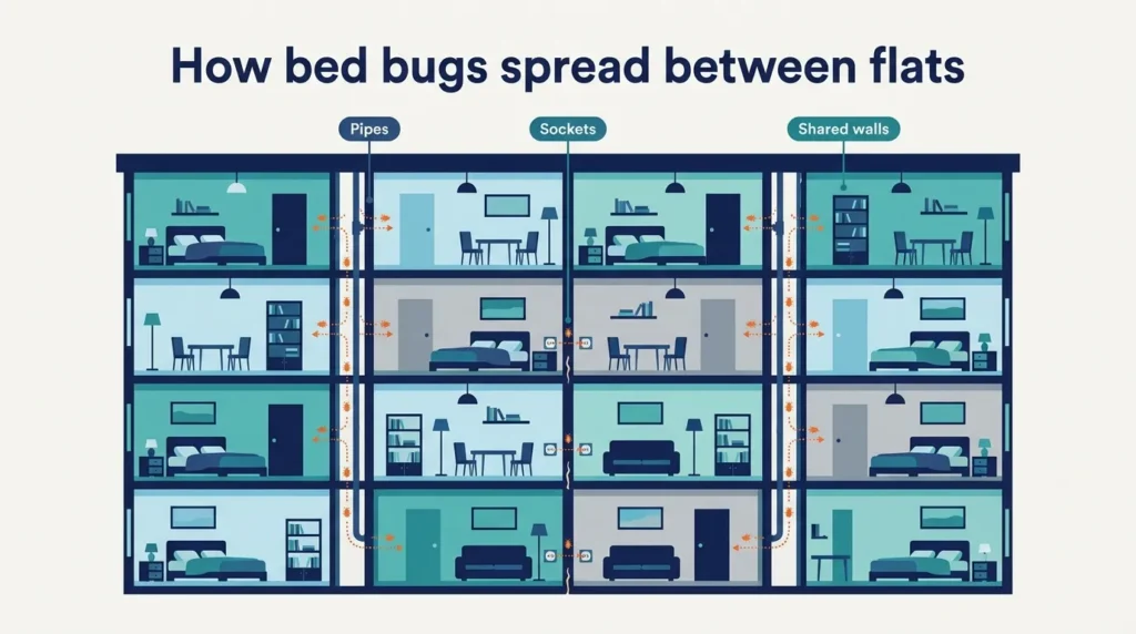How bed bugs spread between flats in a Dubai building