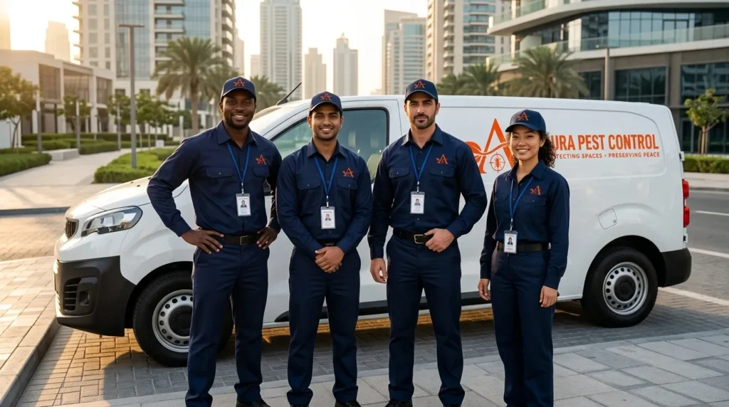 Aura Pest Control technicians serving Dubai and Sharjah